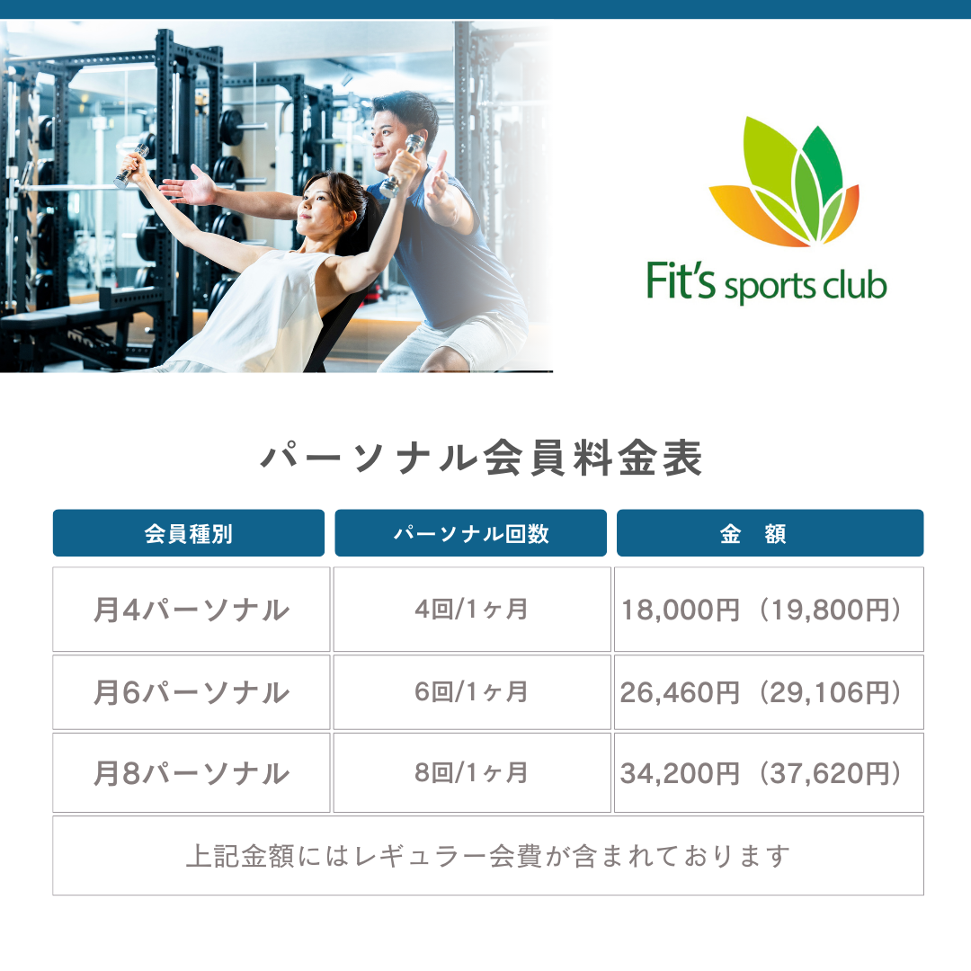 【Fit’s Sports Club】フィッツスポーツクラブ料金表１